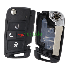 GTL High quality For VW Golf 7 MQB 3/4 button flip remote key blank with HU66 key blade