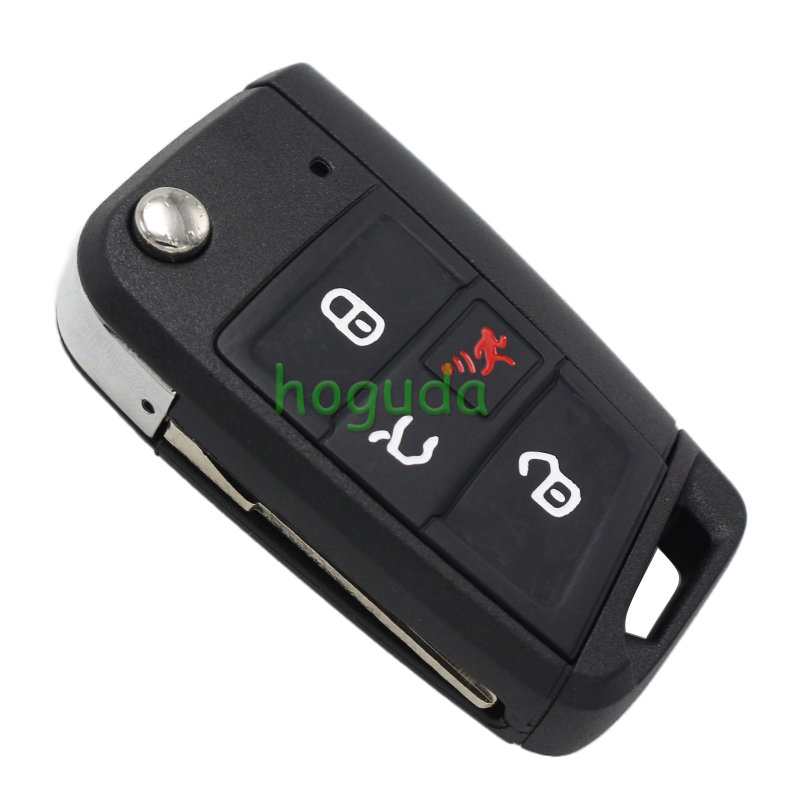 GTL High quality For VW Golf 7 MQB 3/4 button flip remote key blank with HU162T key blade