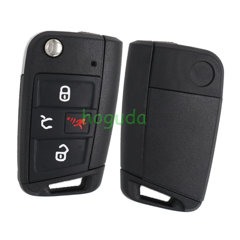 GTL High quality For VW Golf 7 MQB 3/4 button flip remote key blank with HU162T key blade