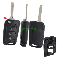 GTL High quality For VW Golf 7 MQB 3/4 button flip remote key blank with HU162T key blade
