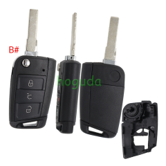 GTL High quality For VW Golf 7 MQB 3/4 button flip remote key blank with HU66 key blade
