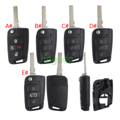 GTL High quality For VW Golf 7 MQB 3/4 button flip remote key blank with HU66 key blade