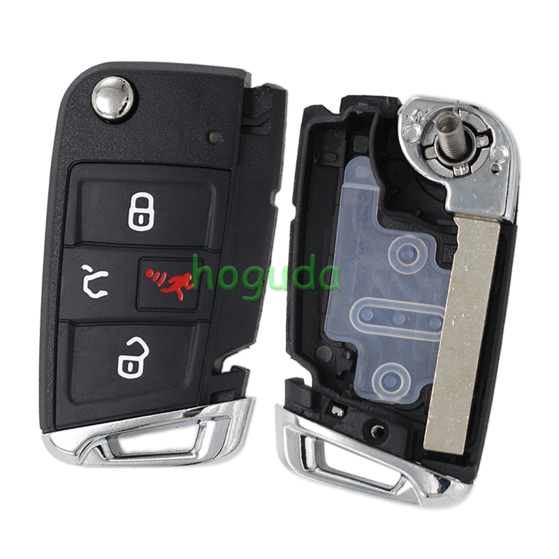 GTL High quality For VW Golf 7 MQB 3/4 button flip remote key blank with HU162T key blade
