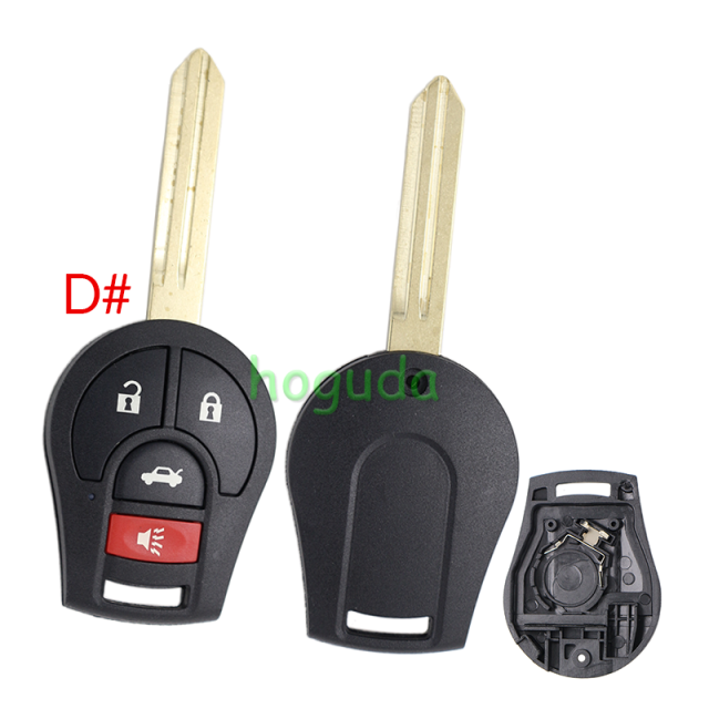 For Nissan 2/2+1/3/3+1 button remote key blank without logo