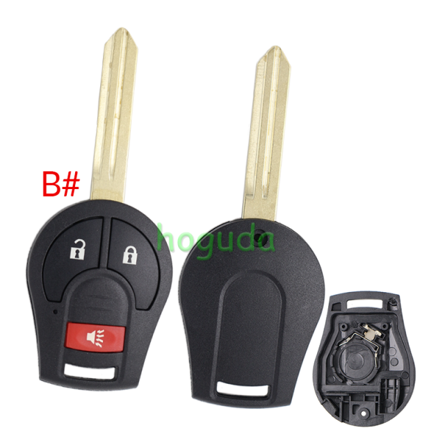 For Nissan 2/2+1/3/3+1 button remote key blank without logo