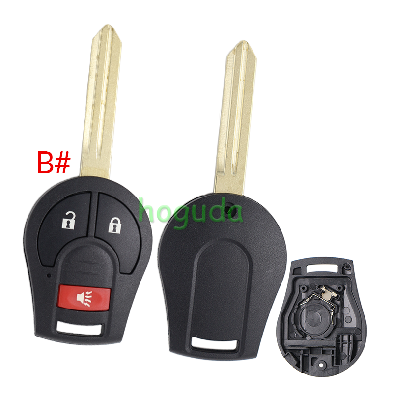 For Nissan 2/2+1/3/3+1 button remote key blank without logo