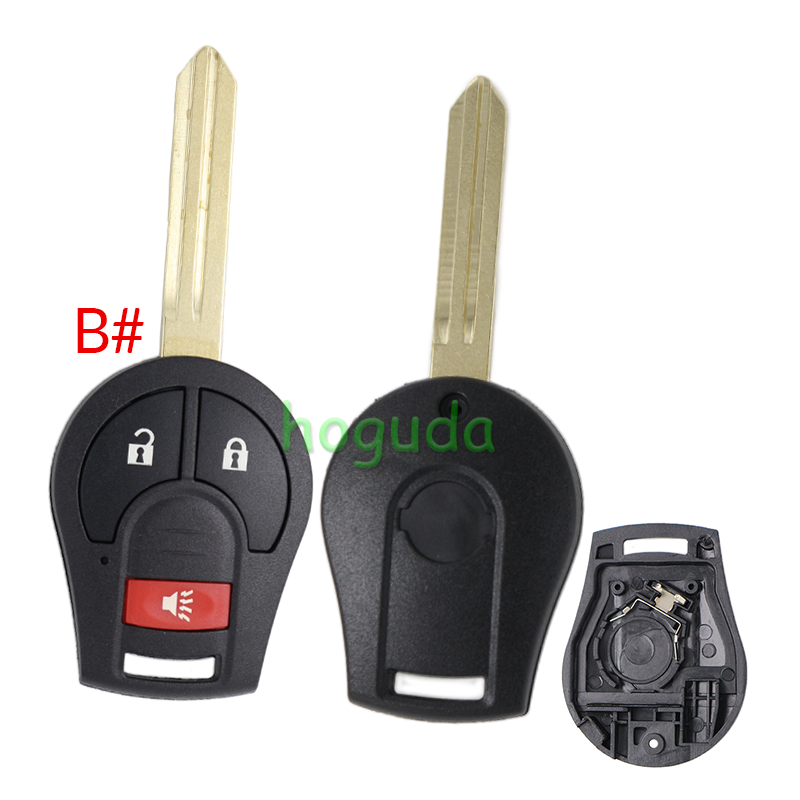 For Nissan 2/2+1/3/3+1 button remote key blank