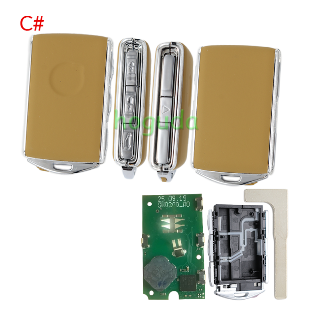 For High quality Leather Volvo Smart Key 3+1 button with 433MHz H Chip  RF430 / 8A / H CHIP FCC ID: YGOHUF8432 IC:4008C-HUF8432 Model:HUF8423