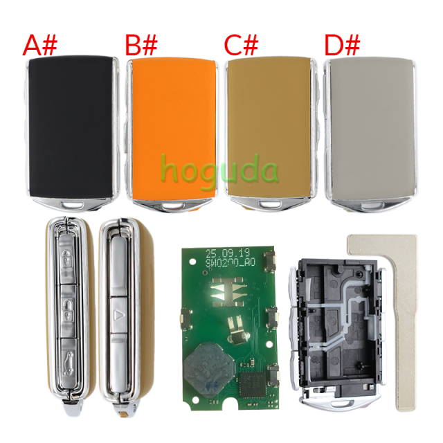 For High quality Leather Volvo Smart Key 3+1 button with 433MHz H Chip  RF430 / 8A / H CHIP FCC ID: YGOHUF8432 IC:4008C-HUF8432 Model:HUF8423