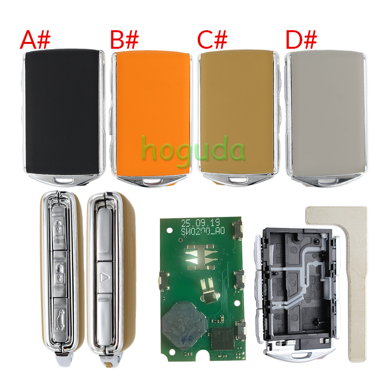 For High quality Leather Volvo Smart Key 3+1 button with 433MHz H Chip  RF430 / 8A / H CHIP FCC ID: YGOHUF8432 IC:4008C-HUF8432 Model:HUF8423