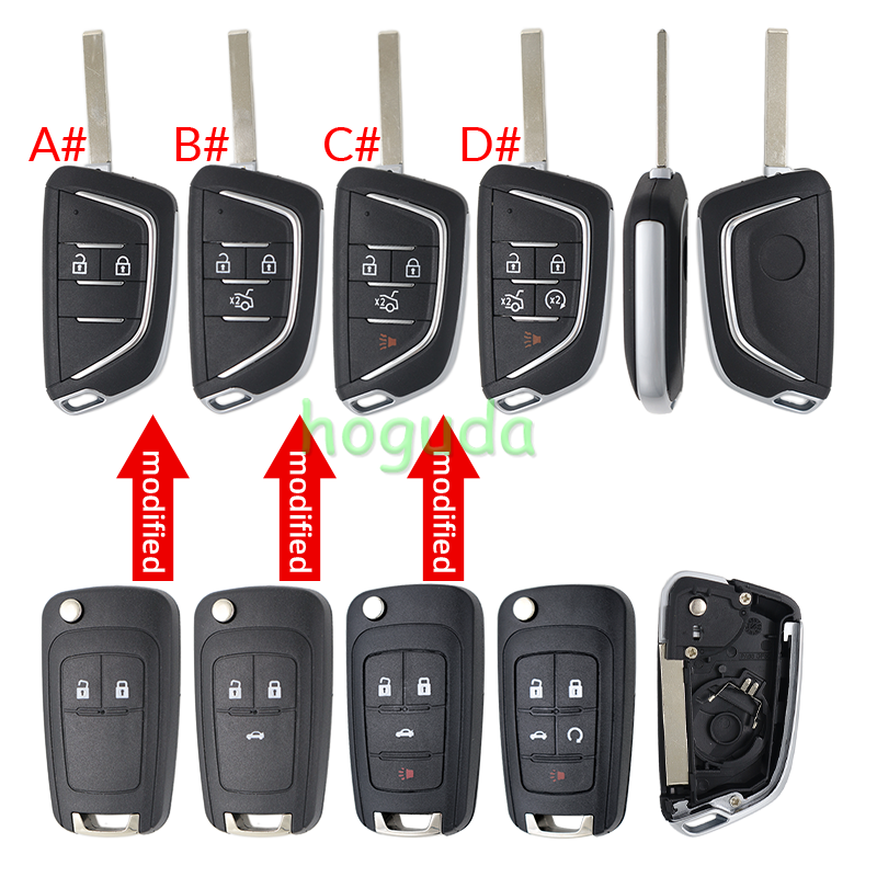 For Chevrolet 2/3/3+1/4+1 button modified remote key blank