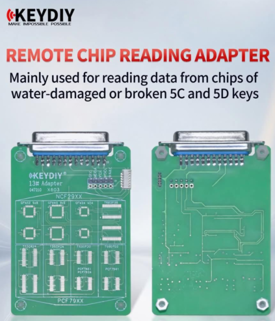 13# KEYDIY REMOTE CHIP READING ADAPTER Mainly used for reading data from chips of water-damaged or broken 5C and 5D keys
