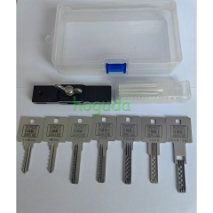 7PCS/set jiggle keys and shaker keys, including a box of tinfoil strips Ox Head Slot SS001，S Slot SS002,kaba,baili slot,Buyang Double Row