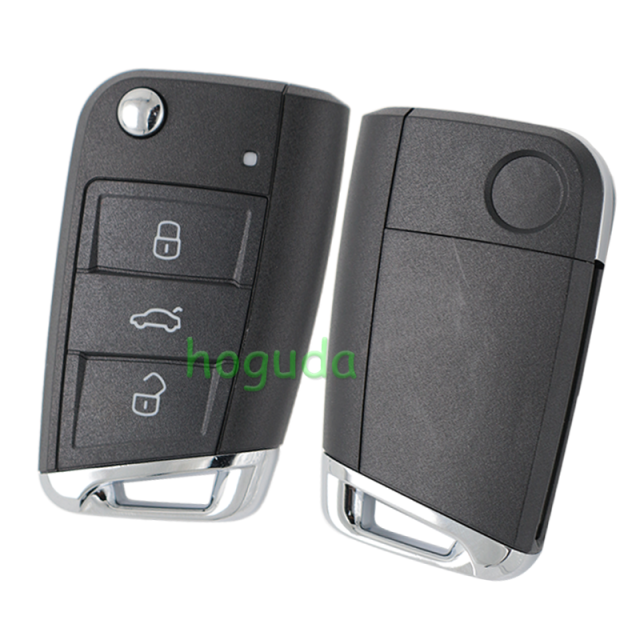 For VW MQB 3 button remote key shell with HU66/HU162T Blade ,The pin hole like the original key shell