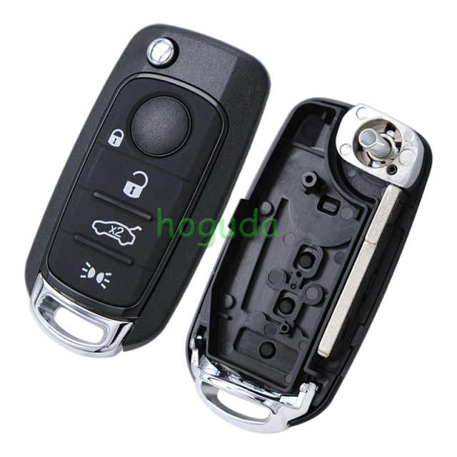 For Fiat Egea 500X tipo 4 button Flip remote key Megamos  AES MQB48 chip 433mhz SIP22 blade