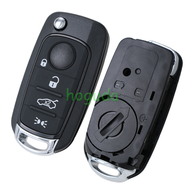 For Fiat Egea 500X tipo 4 button Flip remote key Megamos  AES MQB48 chip 433mhz SIP22 blade