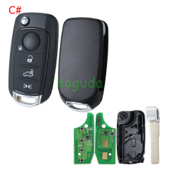 For Fiat Egea 500X tipo 4 button Flip remote key Megamos  AES MQB48 chip 433mhz SIP22 blade