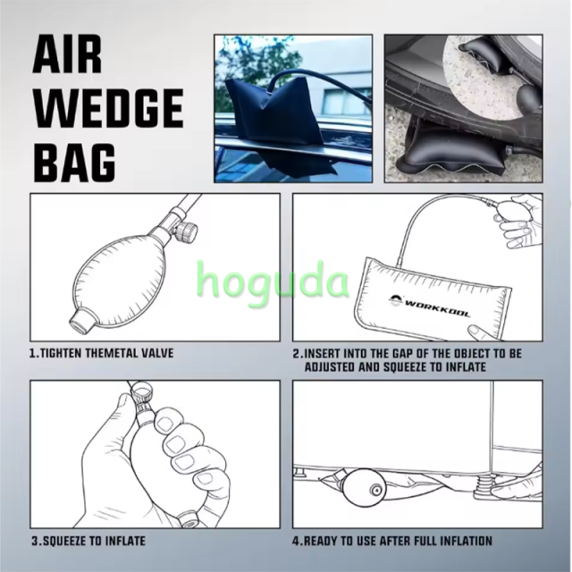 26PCS Car Tool Kit with Pin Puller, Puller Hook, Air Wedge &amp; Magnetic Pickup Tool with Flashlight
