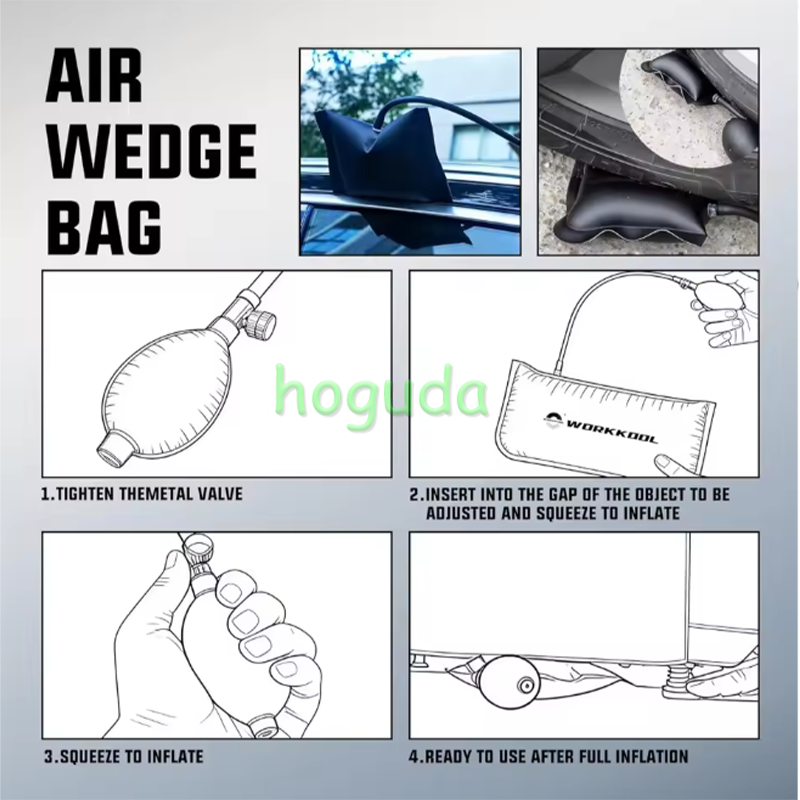 26PCS Car Tool Kit with Pin Puller, Puller Hook, Air Wedge &amp; Magnetic Pickup Tool with Flashlight