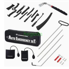 26PCS Car Tool Kit with Pin Puller, Puller Hook, Air Wedge &amp; Magnetic Pickup Tool with Flashlight