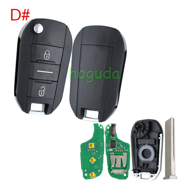 For Peugeot 3 button remote keys chip PCF 7941(TITAG2) 46 chip with HU83 blade 434MHZ HELLA 5FA010 353-20 CMIIT ID:2013DJ0113   9807343377 00