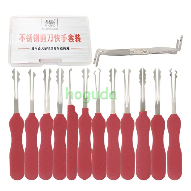 HUK 12-in-1 Stainless Steel Quick Scissor Kit Professional Locksmith Tool Set