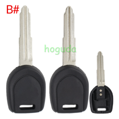 For Mitsubishi transponder Key shell with left and right blade without logo A# left blade B# right blade