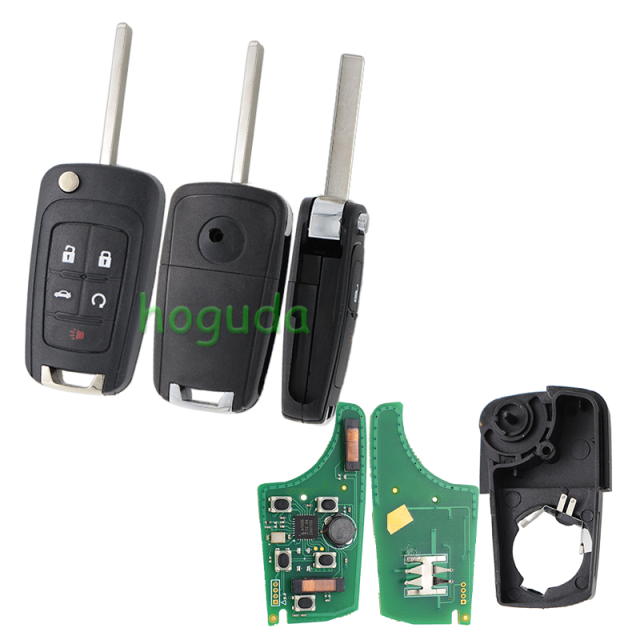 For Chevrolet keyless 4+1 button remote key with 315mhz 46E PCF7952E/NCF297xETT Chip