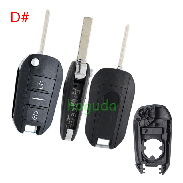 For Peugeot 3 button remote  Key Shell with VA2 307 blade EU version