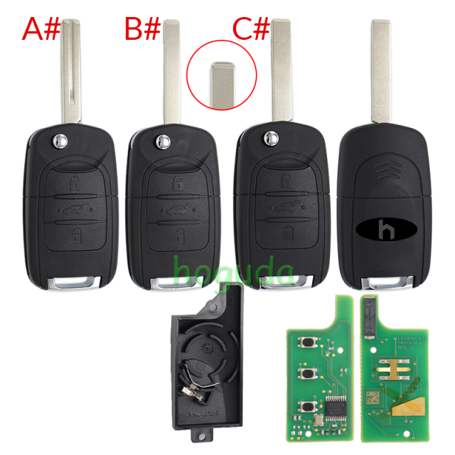 For Chevrolet Captiva 3 button remote key with 433.92MHz ASK PCF7961X ID47 Chip P/N:23611464