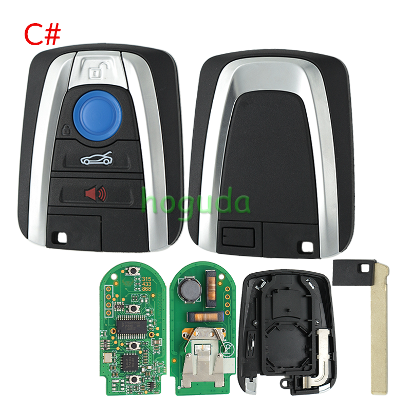 For BMW 3 button remote key with 433MHz Chip:Hitag3 ID49 Chip FCC ID: NBGIDGNG1
