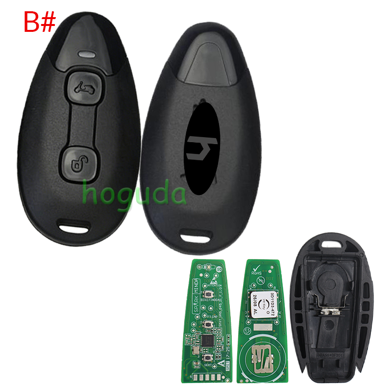 For Vespa 2 button Keyless Go remote key with 4A Chip NCF29A 433MHz Fsk