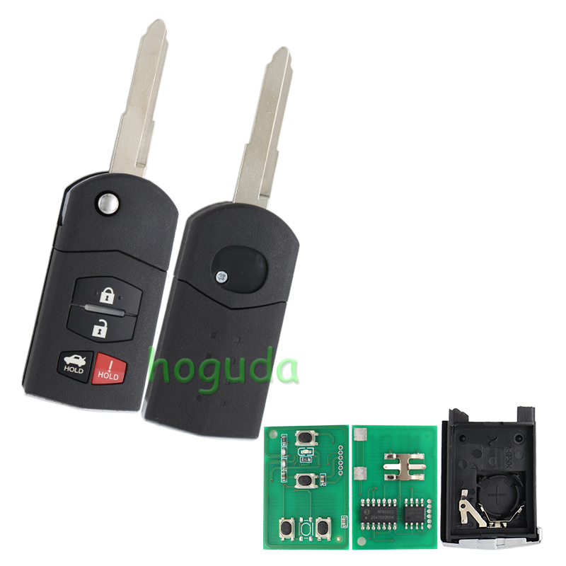 For Mazda 6 3+1 flip remote key with 4D63 chip 313.8mhz FSK  KPU41788
