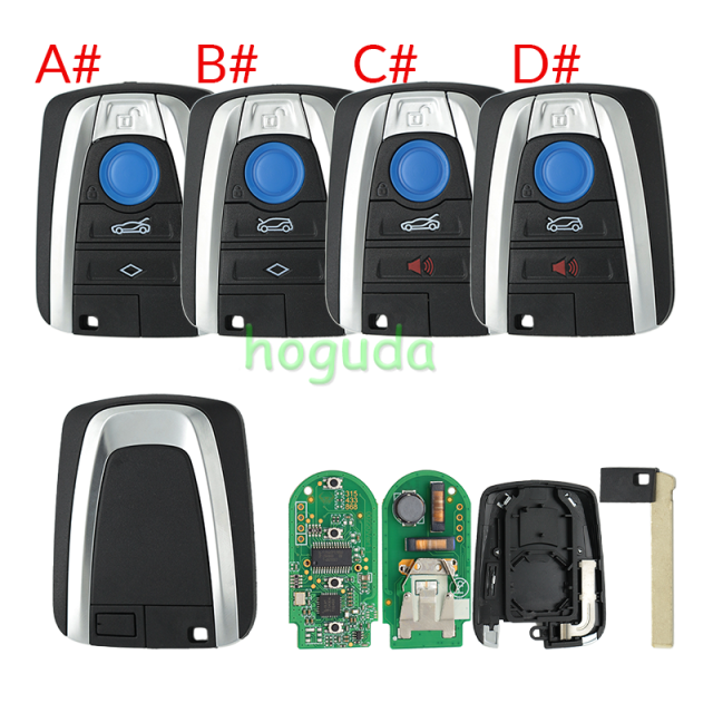 For BMW 3 button remote key with 433MHz Chip:Hitag3 ID49 Chip FCC ID: NBGIDGNG1