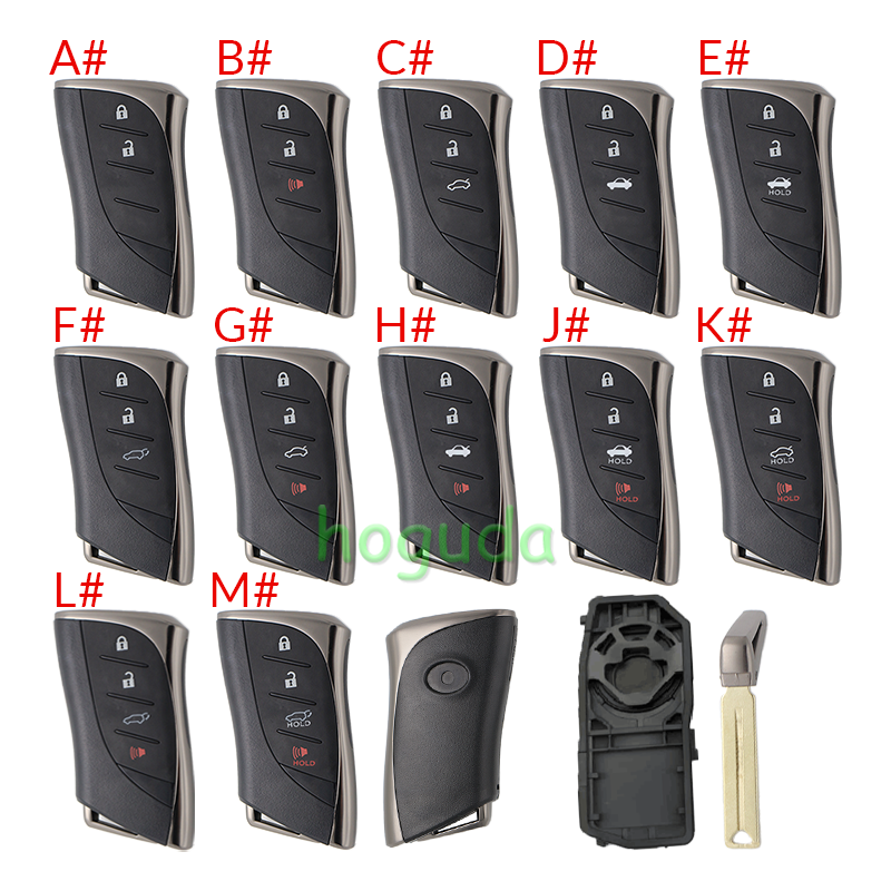 For new 24-25 Lexus 2/2+1/3/3+1 button remote key blank with key blade