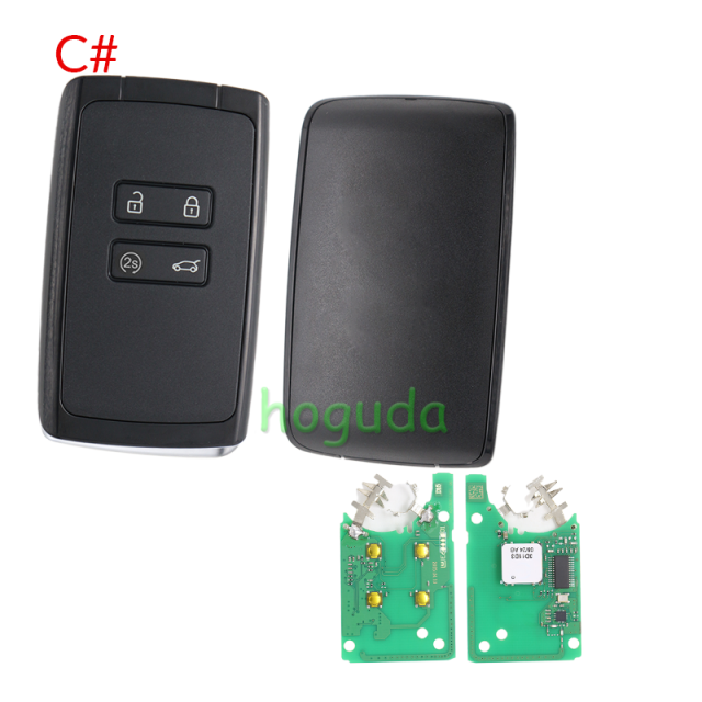 For Renault Megane4 Talisman Espace5 4 button Smart Remote key keyless card with 433mhz  PCF7953M chip