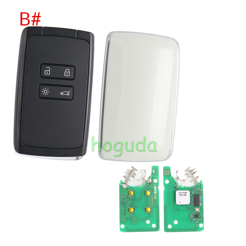 For Renault Megane4 Talisman Espace5 4 button Smart Remote key keyless card with 433mhz  PCF7953M chip