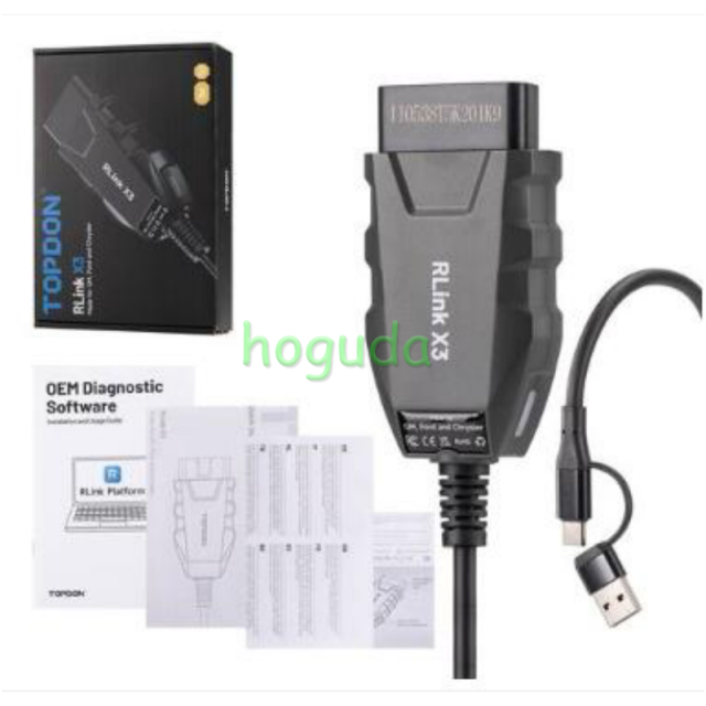 TOPDON RLink X3 Reprogramming Tool OBD2 Adapter for GM/Ford/Chrysler J2534 Pass-Thru Programmer OEM Programming Diagnostic Tool