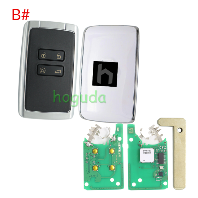 For Renault Megane4 Talisman Espace5 4 button Smart Remote key keyless card with 433mhz  PCF7953M chip CMIIT ID:2014DJ3371