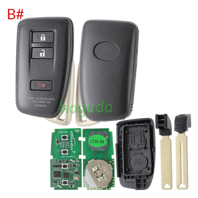 Lonsdor LT20-04 Smart Key with key shell 8A+4D Adjustable Frequency For Toyota &amp; Lexus 0010 0020 7930 2110 Support K518 &amp; K518ISE &amp; KH100+