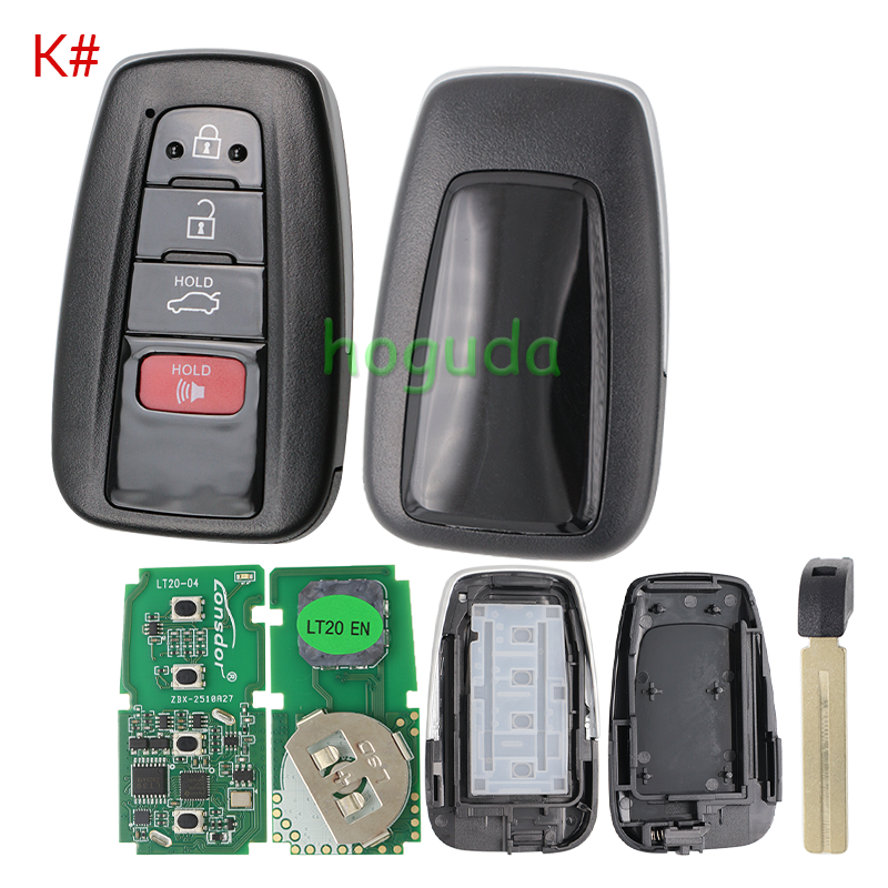 Lonsdor LT20-04 Smart Key with key shell 8A+4D Adjustable Frequency For Toyota &amp; Lexus 0010 0020 7930 2110 Support K518 &amp; K518ISE &amp; KH100+