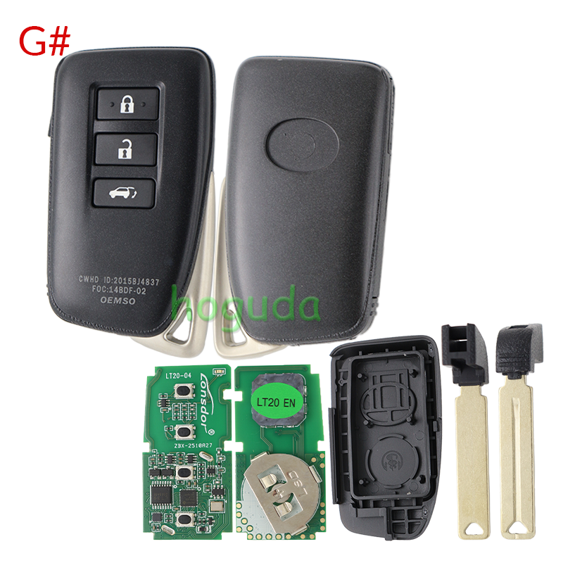 Lonsdor LT20-04 Smart Key with key shell 8A+4D Adjustable Frequency For Toyota &amp; Lexus 0010 0020 7930 2110 Support K518 &amp; K518ISE &amp; KH100+