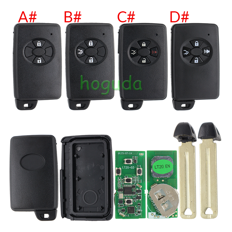 Lonsdor LT20-03 Smart Key PCB with key shell  8A+4D Adjustable Frequency For Toyota 0780 Support K518 &amp; K518ISE &amp; KH100+ Transponder chip: ID71 CHIP P1:9F Frequency: 433MHz 271451-0780