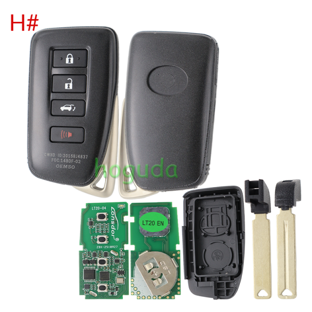 Lonsdor LT20-04 Smart Key with key shell 8A+4D Adjustable Frequency For Toyota &amp; Lexus 0010 0020 7930 2110 Support K518 &amp; K518ISE &amp; KH100+