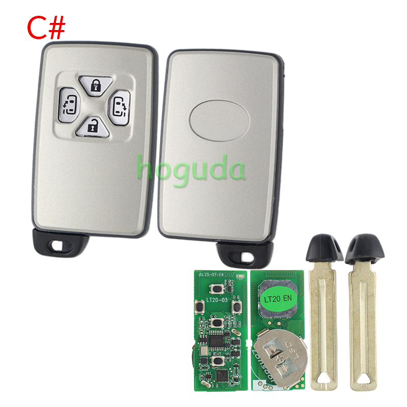 Lonsdor LT20-03 Smart Key PCB with key shell  8A+4D Adjustable Frequency For Toyota 0780 Support K518 &amp; K518ISE &amp; KH100+ Transponder chip: ID71 CHIP P1:9F Frequency: 433MHz 271451-0780