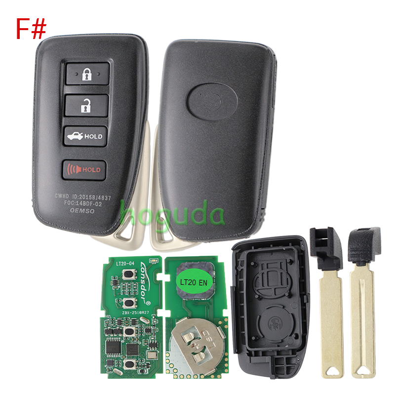 Lonsdor LT20-04 Smart Key with key shell 8A+4D Adjustable Frequency For Toyota &amp; Lexus 0010 0020 7930 2110 Support K518 &amp; K518ISE &amp; KH100+