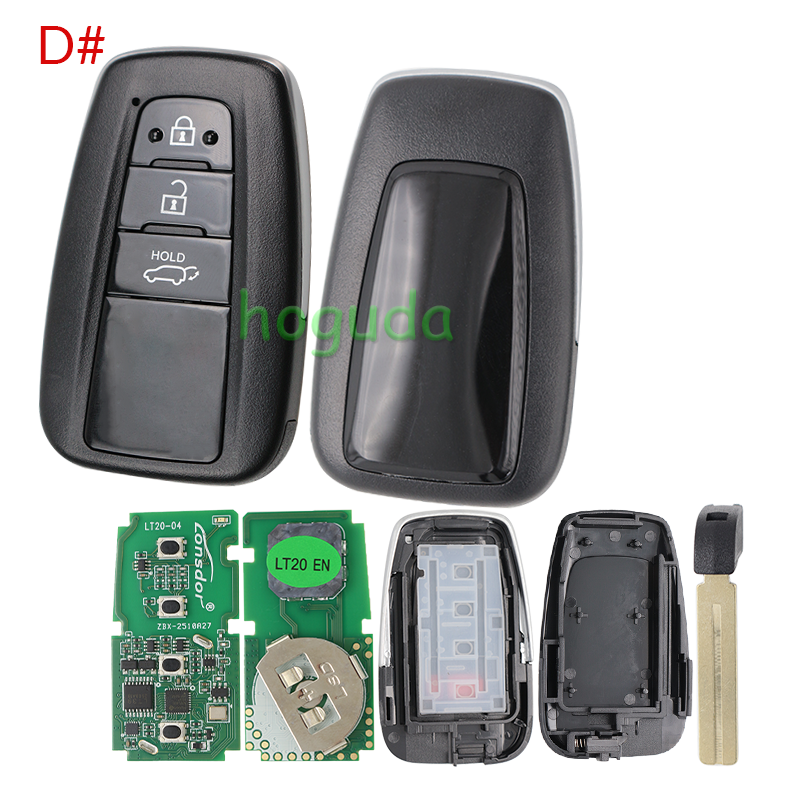 Lonsdor LT20-04 Smart Key with key shell 8A+4D Adjustable Frequency For Toyota &amp; Lexus 0010 0020 7930 2110 Support K518 &amp; K518ISE &amp; KH100+