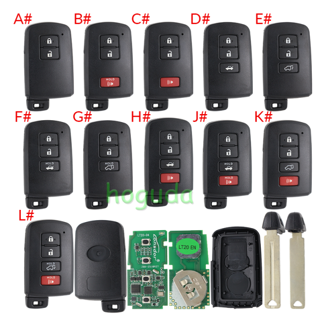 Lonsdor LT20-04 Smart Key with key shell 8A+4D Adjustable Frequency For Toyota &amp; Lexus 0010 0020 7930 2110 Support K518 &amp; K518ISE &amp; KH100+