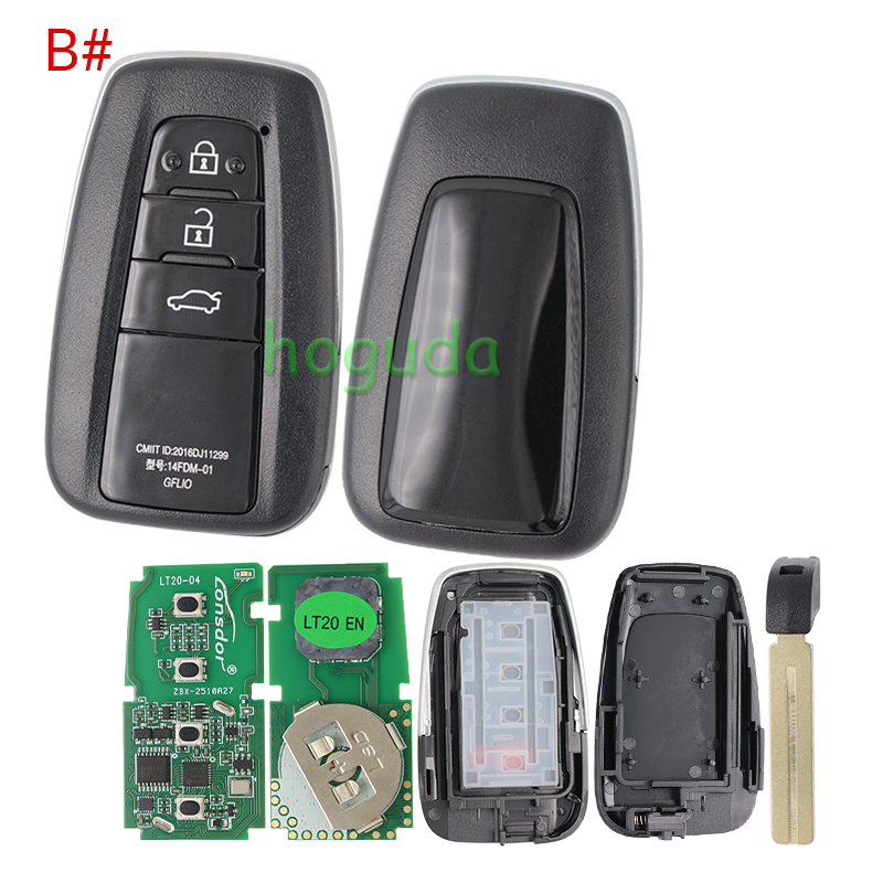 Lonsdor LT20-04 Smart Key with key shell 8A+4D Adjustable Frequency For Toyota &amp; Lexus 0010 0020 7930 2110 Support K518 &amp; K518ISE &amp; KH100+