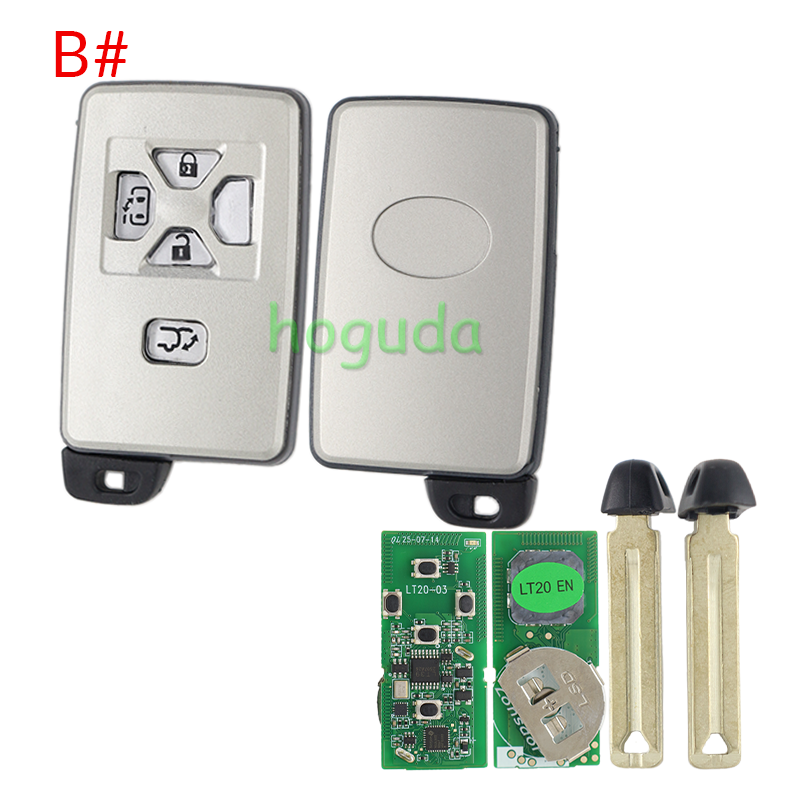 Lonsdor LT20-03 Smart Key PCB with key shell  8A+4D Adjustable Frequency For Toyota 0780 Support K518 &amp; K518ISE &amp; KH100+ Transponder chip: ID71 CHIP P1:9F Frequency: 433MHz 271451-0780